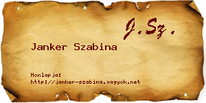 Janker Szabina névjegykártya
